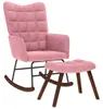 vidaXL Hojdacie kreslo s taburetkou Pink Velvet Náhľad obrázku produktu 8
