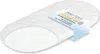 A white mattress with a quilted top and a cutaway showing the foam interior, with a certification tag attached. Produktbild-Vorschau