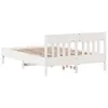 The Living Store Massivholzbett mit Kopfteil Weiß 135x190 Produktbild-Vorschau 7
