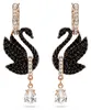 Swarovski Damen Drop-Ohrhänger Schwan Schwarz SWAN 5678047 Produktbild-Vorschau 2