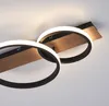 Selltec Deckenleuchte Mattschwarz LED Ringform Holzoptik Produktbild-Vorschau 4