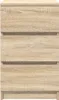 A front view of a three-drawer chest of drawers with a wood-grain texture. Náhľad obrázku produktu