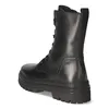 A black leather lace-up boot is shown from the side against a white background. Produktbild-Vorschau