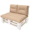 A beige pallet sofa cushion set on a white pallet base, shown against a white background. Anteprima dell’immagine prodotto