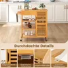 COSTWAY 91x44x89cm Küchenwagen aus Holz Bambus, Produktbild-Vorschau 6
