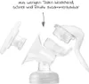 A disassembled breast pump with text indicating it is easy to assemble. Produktbild-Vorschau