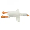 A white plush goose toy lying on a white background. Náhled obrázku produktu