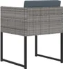vidaXL 9-tlg. Garten-Essgruppe mit Kissen Poly Rattan Grau Produktbild-Vorschau 4