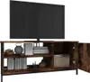 vidaXL Armoire TV chêne fumé 100x40x45 cm Bois composite Voir les images du produit 3