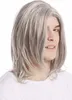 WIG ME UP Herrenperücke lang cool Mittelscheitel grau Produktbild-Vorschau 1