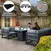 Modulares Gartenlounge-Set Groß Grau 8-Sitzer U-Form Sofa Produktbild-Vorschau 2