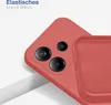 A close-up view of the back of a red phone case, showing the camera cutout and the interior texture. Produktbild-Vorschau
