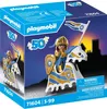 The image shows the packaging of a Playmobil knight set, featuring a knight on a horse with a shield and flag. Podgląd zdjęcia produktu