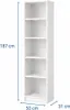 Étagère moderne, dimensions 50x31x183 cm, blanche, avec 5 Voir les images du produit 4
