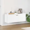 vidaXL Nástěnný botník bílý 100x35x38 cm Dřevěný materiál Náhled obrázku produktu 2