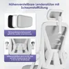 Marketing image showing features of an office chair. Produktbild-Vorschau
