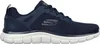 A side view of a navy blue Skechers sneaker with a white sole. Anteprima dell’immagine prodotto