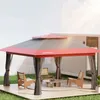 Wiltec Faltpavillon Moskitonetz 3,92 x 3,92 m grau rot, Produktbild-Vorschau 2