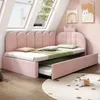 Polsterbett Tagesbett, Sofa Bett aus Samt mit Stauraum und Produktbild-Vorschau 9