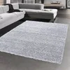 Moderno tappeto a pelo lungo in grigio argento – design Anteprima dell’immagine prodotto 1