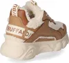 A side view of a beige and brown Buffalo sneaker with white fluffy lining. Podgląd zdjęcia produktu