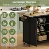 Grote, mobiele keukentafel, 137x43(76)x92 cm, eikenhout, Productafbeelding-voorbeeld 4