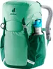 A green Deuter Junior backpack with a water bottle in the side pocket. Náhľad obrázku produktu