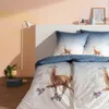 Estella Mako-Satin Bettwäsche 135x200 City Lama Sterne blau Produktbild-Vorschau 5