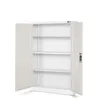 An open white metal cabinet with shelves, shown against a white background. Produktbild-Vorschau