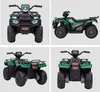A collage of four images showing a green electric toy quad bike from different angles. Náhled obrázku produktu