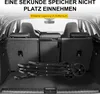 The interior of a car trunk with a folded black handcart placed inside. Produktbild-Vorschau