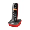 A cordless phone with a red and black handset sits on its charging base. Podgląd zdjęcia produktu