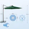 Ampelschirm 300cm Alu Sonnenschirm, 360° drehbar und Produktbild-Vorschau 7