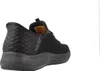 A black Skechers shoe shown from the side and back. Voir les images du produit