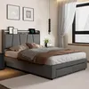 Łóżko tapicerowane z materacem sprężynowym, 140x200 cm, z Podgląd zdjęcia produktu 12