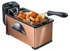 A copper-colored deep fryer filled with various fried foods. Produktbild-Vorschau