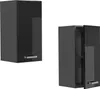 Two black wall cabinets are displayed against a white background. One cabinet is closed and the other is open, showing its interior. Voir les images du produit
