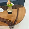 Vrygle Table Basse Ronde en Verre avec Pieds en Bois – Voir les images du produit 12