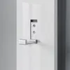 A close-up shot of a silver wall hook mounted on a white surface. Produktbild-Vorschau
