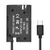 A black DC coupler with a USB-C cable attached, shown against a white background. Produktbild-Vorschau