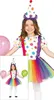 A young girl dressed as a circus clown, holding balloons. Anteprima dell’immagine prodotto