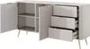 A beige sideboard with drawers and doors, shown with doors and drawers open. Produktbild-Vorschau