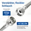 Flexschlauch 50 cm Panzerschlauch mit 1/2 Zoll ÜW und AG Produktbild-Vorschau 2