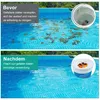 A split image showing a pool before and after using a filter sock. Produktbild-Vorschau