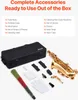 A saxophone and its accessories are laid out on a white background, with a list of included items above. Náhľad obrázku produktu
