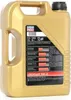 A gold plastic jug of motor oil with a black cap and a label with product information. Produktbild-Vorschau