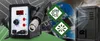 A close-up marketing image of a hot air soldering station with two green diamond-shaped icons overlayed. Produktbild-Vorschau