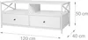 Mobile TV Relaxdays, 2 ripiani e 2 cassetti, mobile TV fino Anteprima dell’immagine prodotto 4
