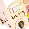 Trotteur en bois pour bébé avec abacus, rose Voir les images du produit 7