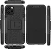 Multiple views of a black iPhone case with a kickstand. Produktbild-Vorschau
